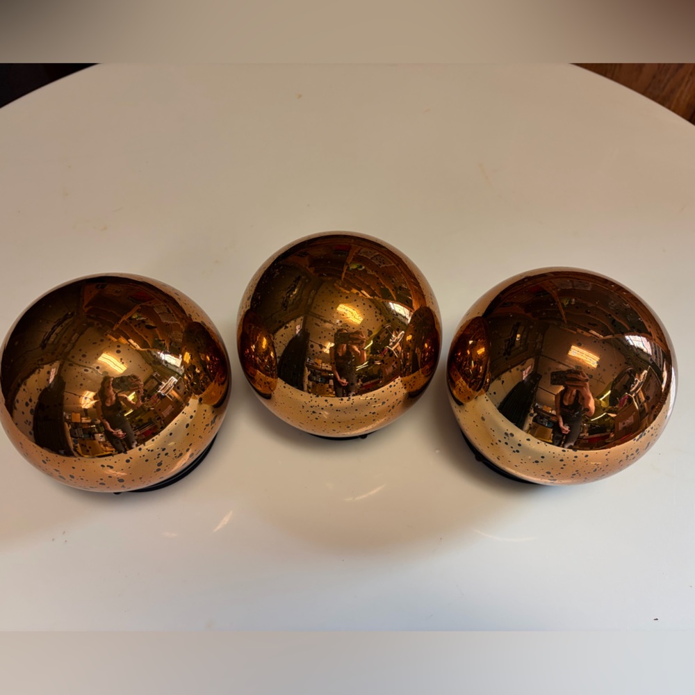 Set of Three Copper Spheres